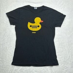 Keep T shirt graphic tee rubber duck black and yellow women’s size Large L